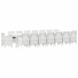 Garden Dining Set 17 pcs White Polt rattan