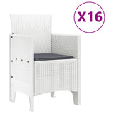 Garden Dining Set 17 pcs White Polt rattan