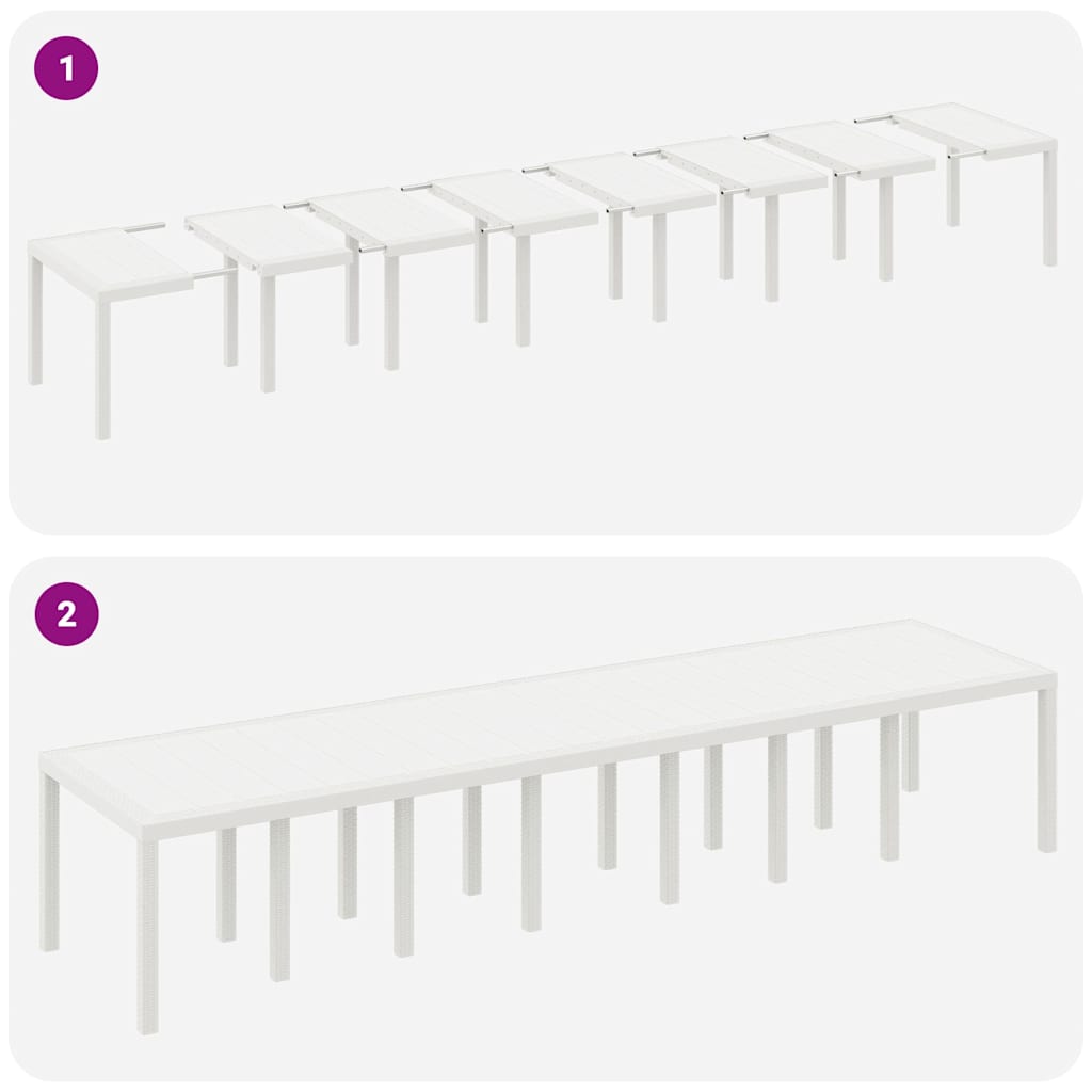 Garden Dining Set 17 pcs White Polt rattan