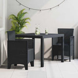Garden Dining Set 3 pcs Anthracite Polt rattan