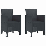 Garden Dining Set 3 pcs Anthracite Polt rattan
