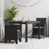 Garden Dining Set 3 pcs Anthracite Polt rattan