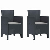 Garden Dining Set 3 pcs Anthracite Polt rattan