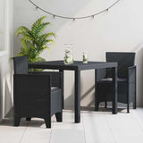 Garden Dining Set 3 pcs Anthracite Polt rattan