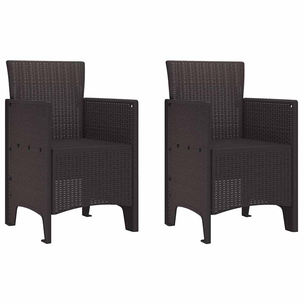 Garden Dining Set 3 pcs Brown Polt rattan