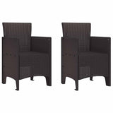 Garden Dining Set 3 pcs Brown Polt rattan