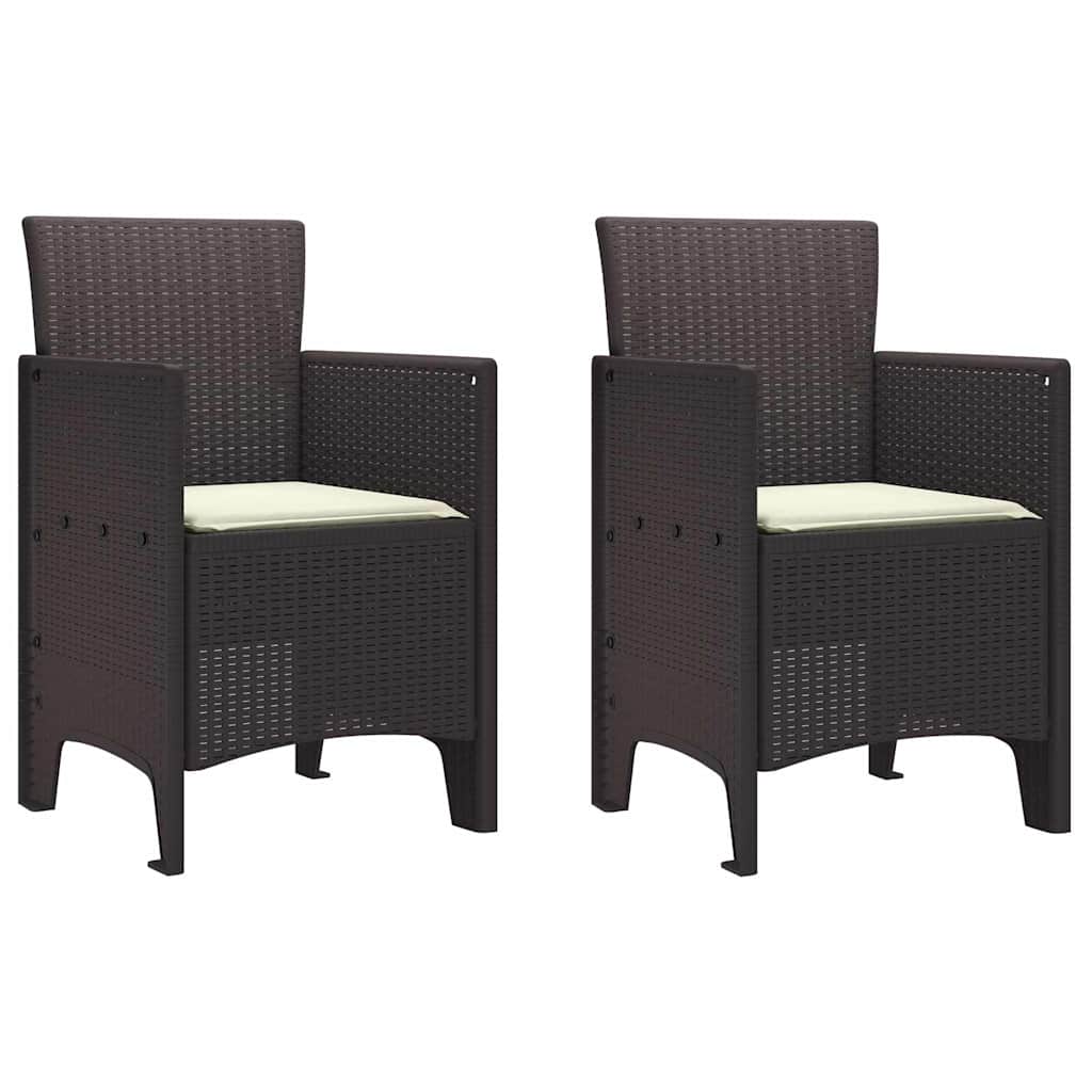 Garden Dining Set 3 pcs Brown Polt rattan