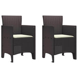 Garden Dining Set 3 pcs Brown Polt rattan