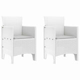 Garden Dining Set 3 pcs White Polt rattan
