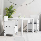 Garden Dining Set 3 pcs White Polt rattan
