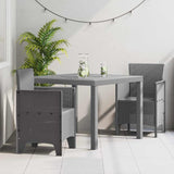 Garden Dining Set 3 pcs Light Grey Polt rattan