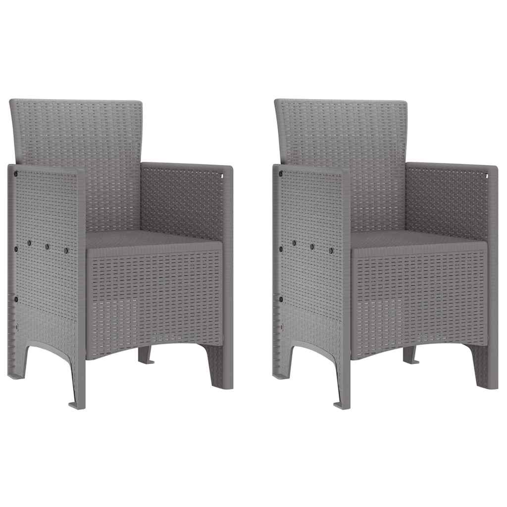 Garden Dining Set 3 pcs Light Grey Polt rattan