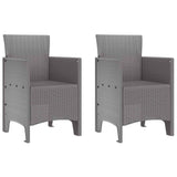 Garden Dining Set 3 pcs Light Grey Polt rattan