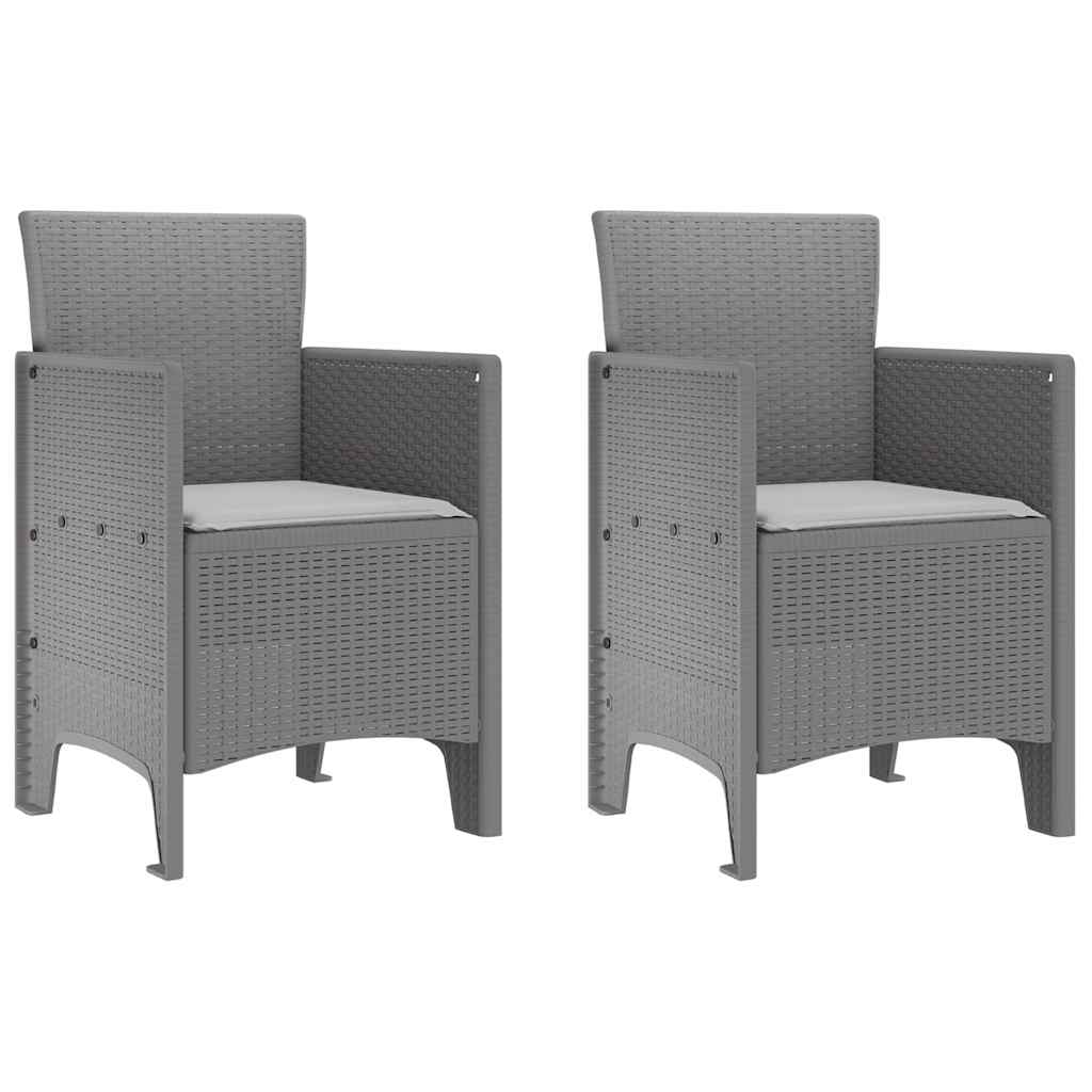 Garden Dining Set 3 pcs Light Grey Polt rattan