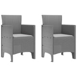 Garden Dining Set 3 pcs Light Grey Polt rattan