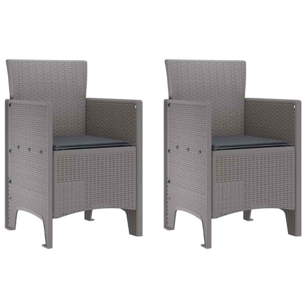 Garden Dining Set 3 pcs Light Grey Polt rattan