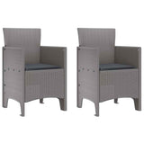 Garden Dining Set 3 pcs Light Grey Polt rattan