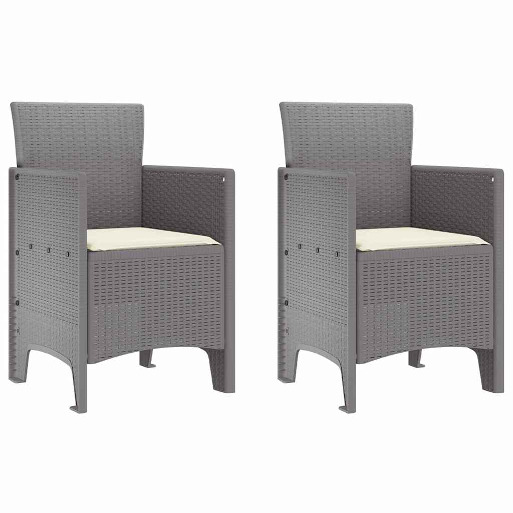 Garden Dining Set 3 pcs Light Grey Polt rattan