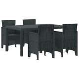 Garden Dining Set 5 pcs Anthracite Polt rattan