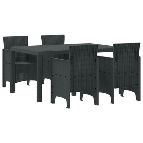 Garden Dining Set 5 pcs Anthracite Polt rattan