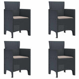 Garden Dining Set 5 pcs Anthracite Polt rattan