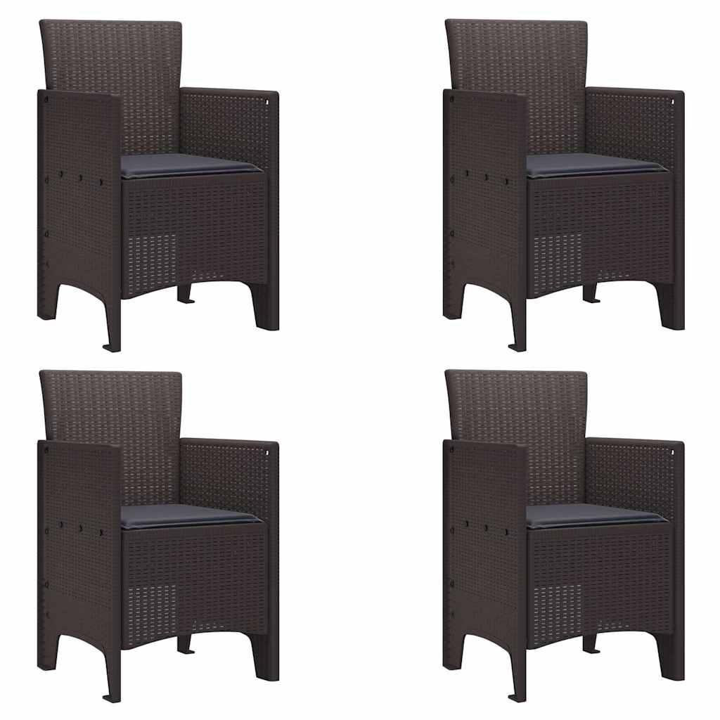 Garden Dining Set 5 pcs Brown Polt rattan