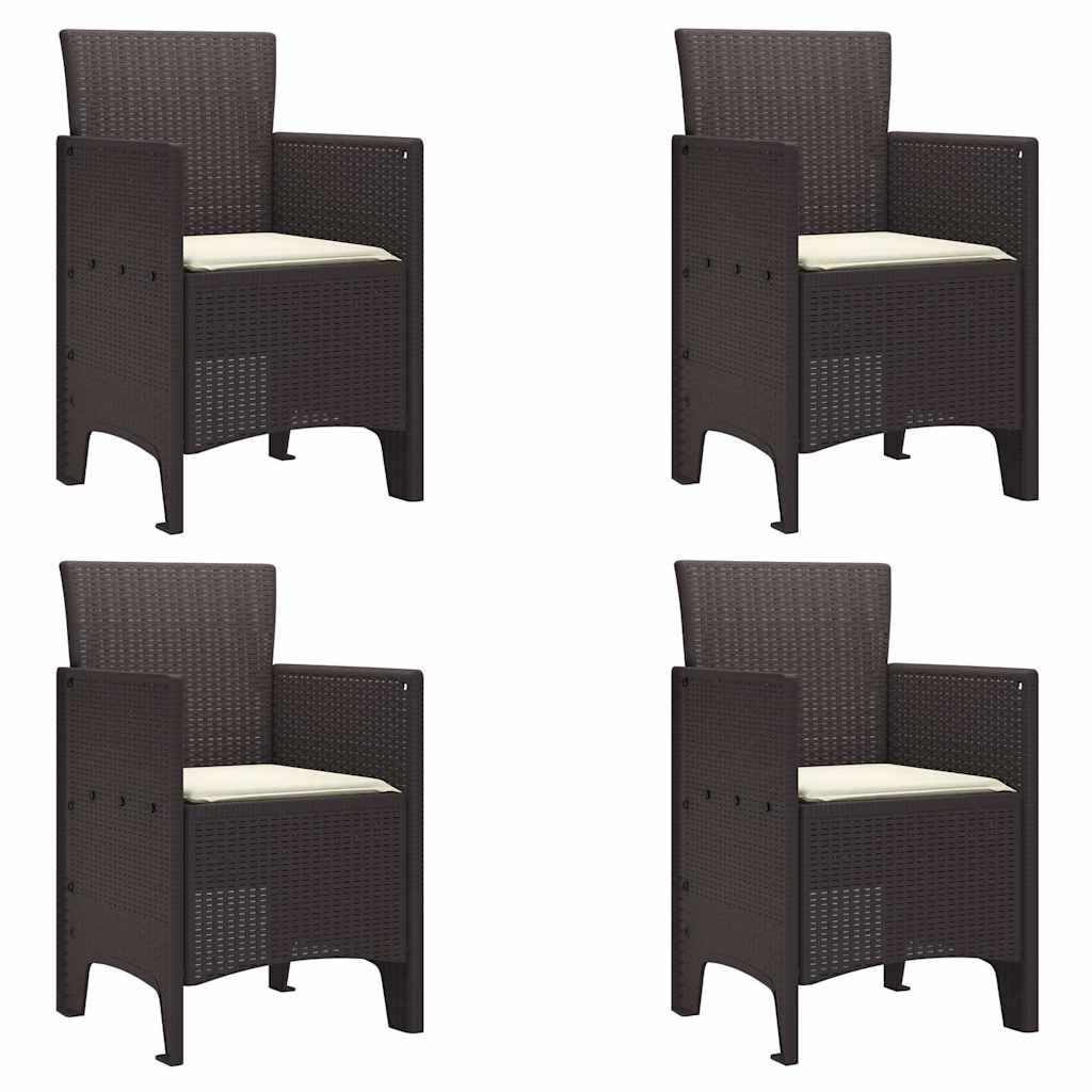 Garden Dining Set 5 pcs Brown Polt rattan