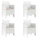 Garden Dining Set 5 pcs White Polt rattan