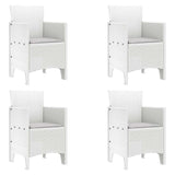 Garden Dining Set 5 pcs White Polt rattan
