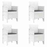 Garden Dining Set 5 pcs White Polt rattan