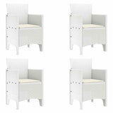 Garden Dining Set 5 pcs White Polt rattan