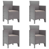 Garden Dining Set 5 pcs Light Grey Polt rattan