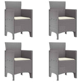 Garden Dining Set 5 pcs Light Grey Polt rattan