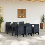 Garden Dining Set 7 pcs Anthracite Polt rattan