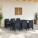 Garden Dining Set 7 pcs Anthracite Polt rattan