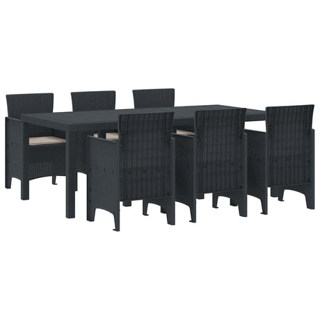 Garden Dining Set 7 pcs Anthracite Polt rattan