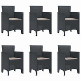 Garden Dining Set 7 pcs Anthracite Polt rattan