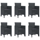 Garden Dining Set 7 pcs Anthracite Polt rattan