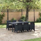 Garden Dining Set 7 pcs Anthracite Polt rattan