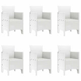 Garden Dining Set 7 pcs White Polt rattan