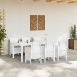 Garden Dining Set 7 pcs White Polt rattan