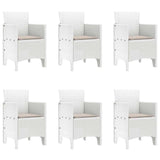 Garden Dining Set 7 pcs White Polt rattan