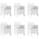 Garden Dining Set 7 pcs White Polt rattan