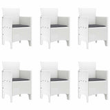 Garden Dining Set 7 pcs White Polt rattan