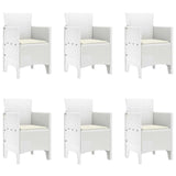 Garden Dining Set 7 pcs White Polt rattan