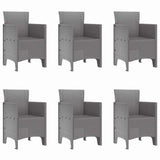 Garden Dining Set 7 pcs Light Grey Polt rattan
