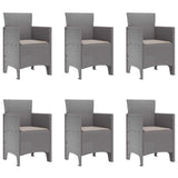 Garden Dining Set 7 pcs Light Grey Polt rattan