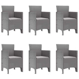 Garden Dining Set 7 pcs Light Grey Polt rattan