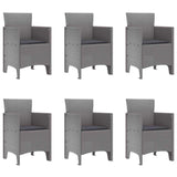 Garden Dining Set 7 pcs Light Grey Polt rattan