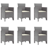 Garden Dining Set 7 pcs Light Grey Polt rattan